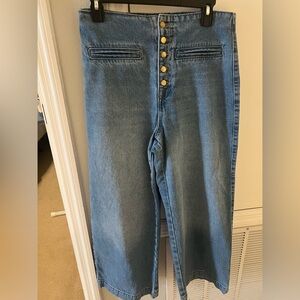Zara high waisted crop denim pants.